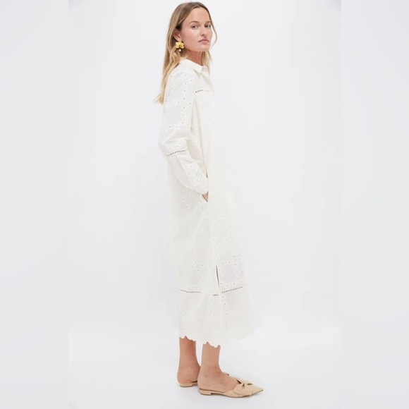 NWT Tuckernuck Pomander Place Ivory Eyelet Griffin Shirt Midi Dress Sz XS - Picture 12 of 14